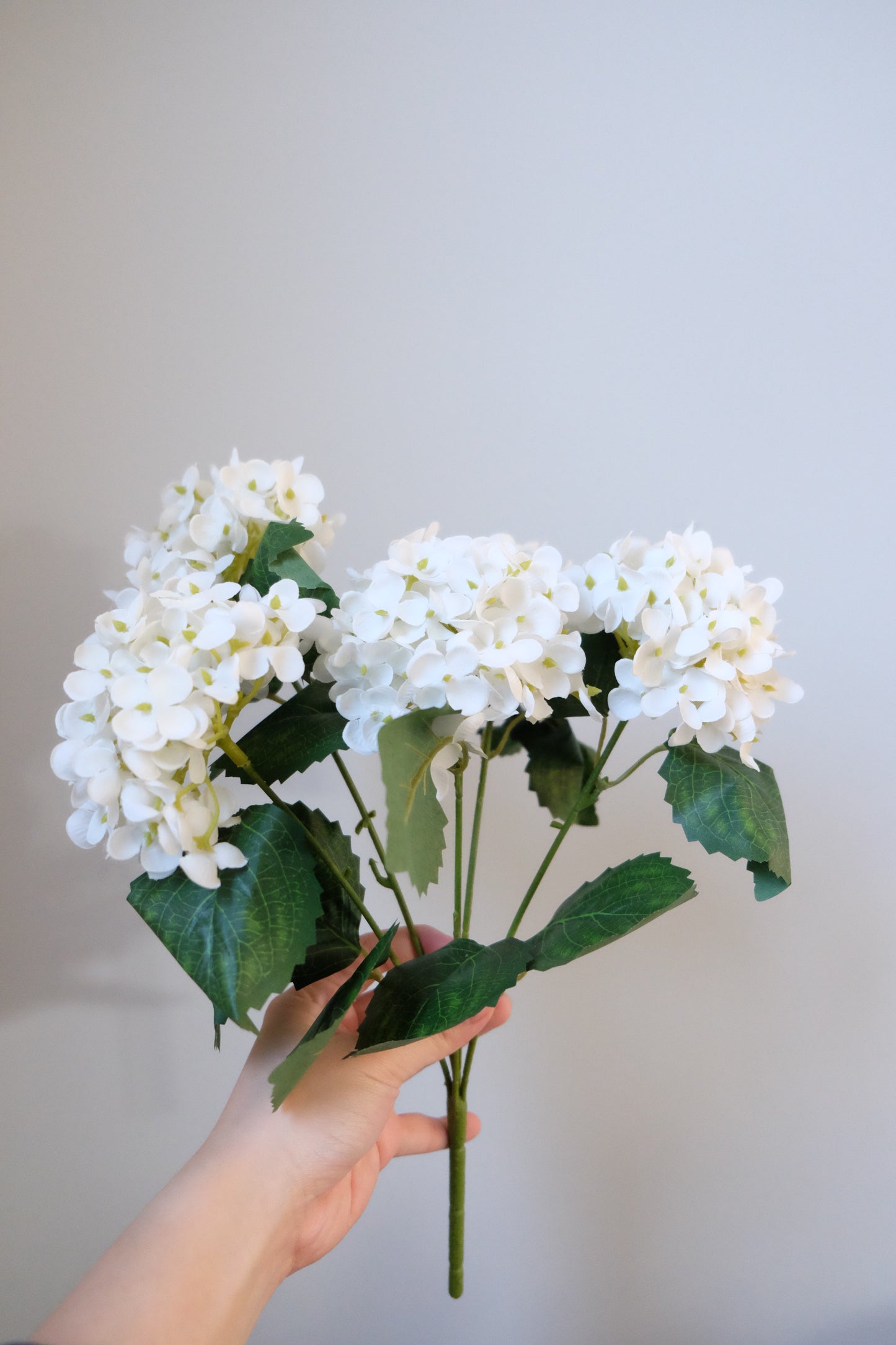 5H Hydrangea Snowball Bunch (Premium Petals)